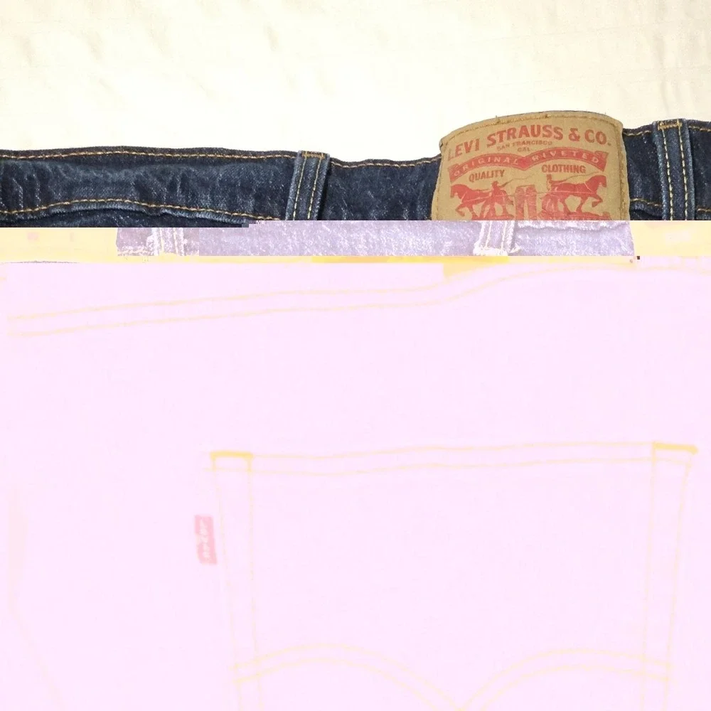 Levis 505 Mens‎ Dark Blue Straight Jeans Size 48x29 Big Cotton Denim Pants